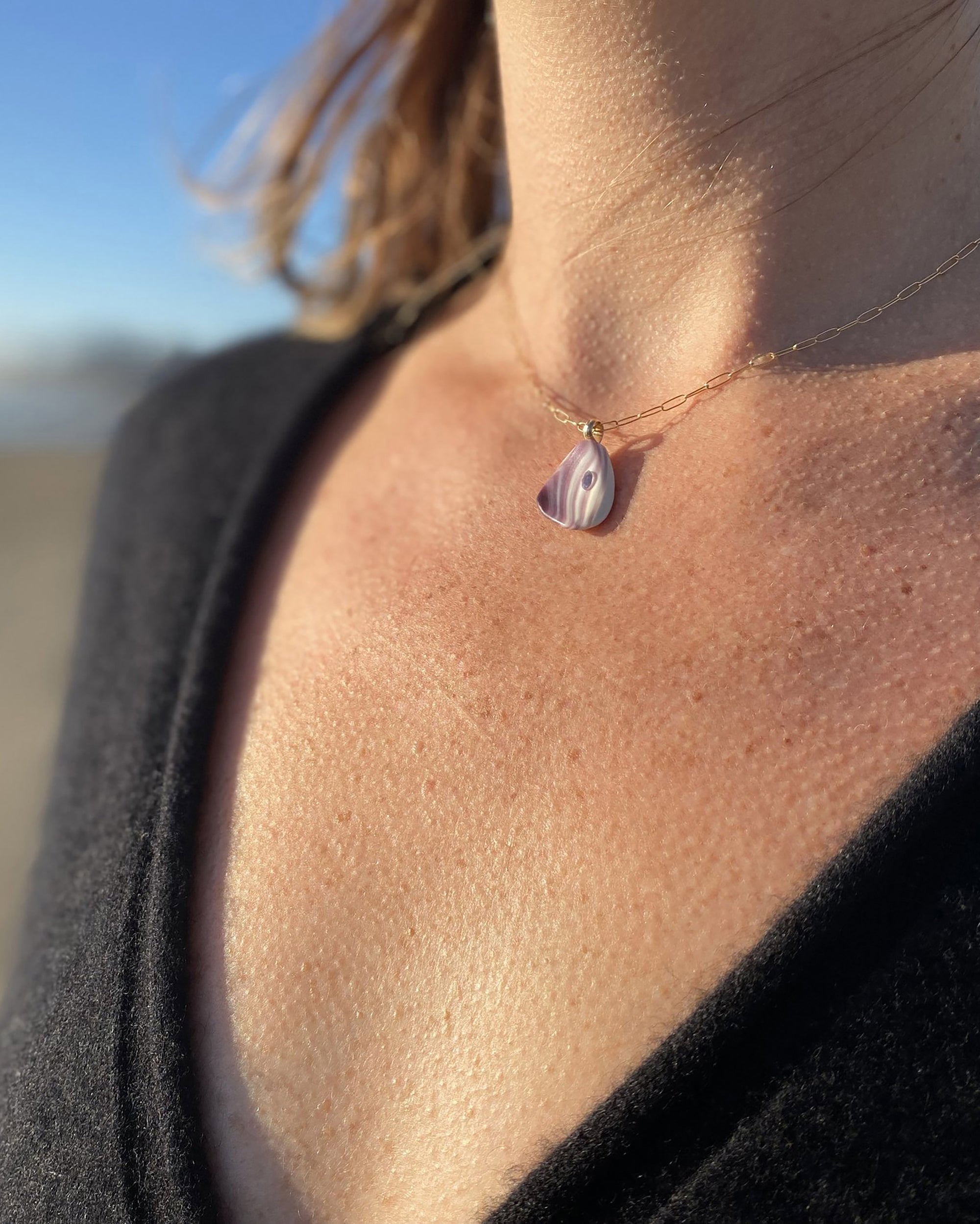 Seashell + Iolite Necklace