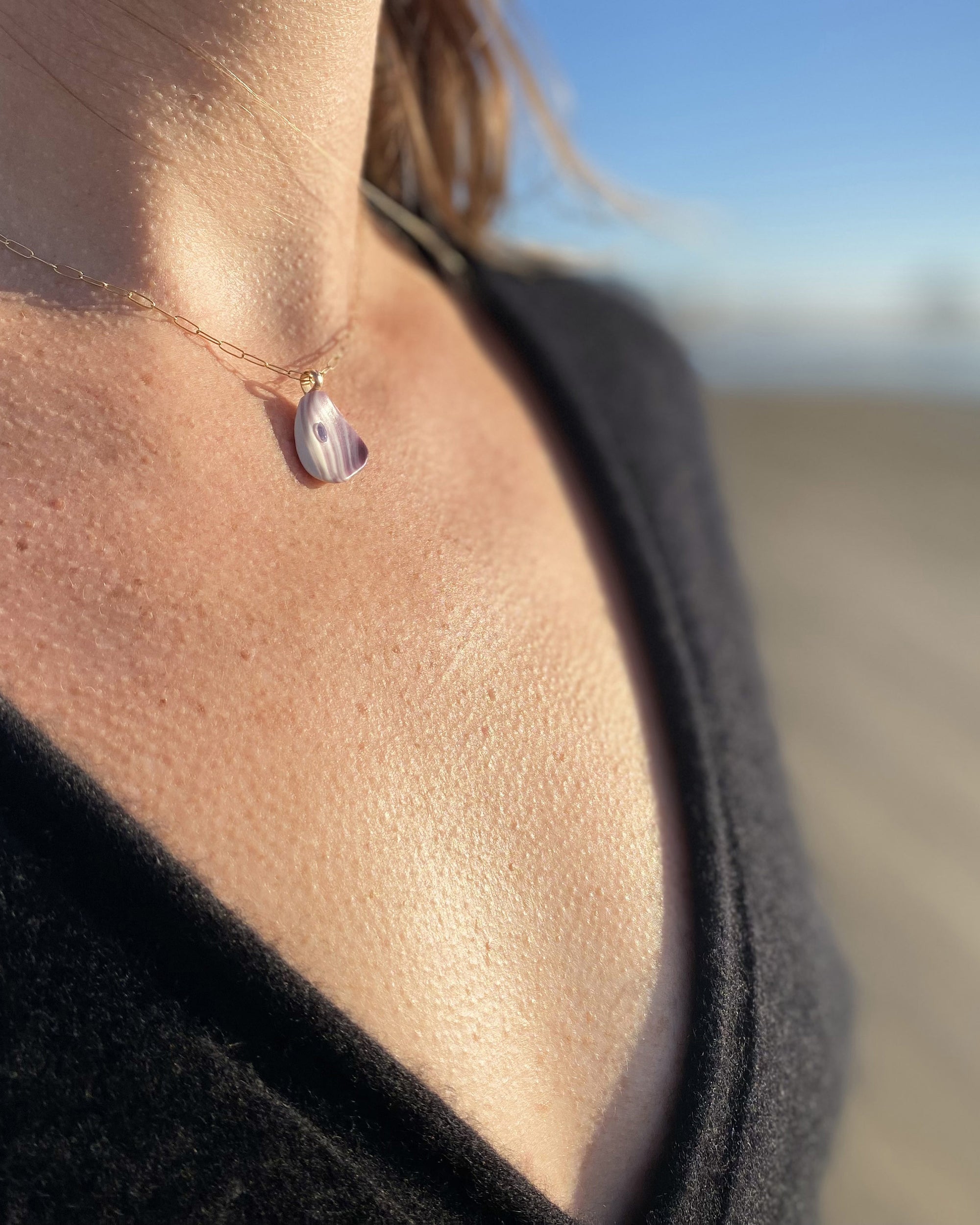 Seashell + Iolite Necklace